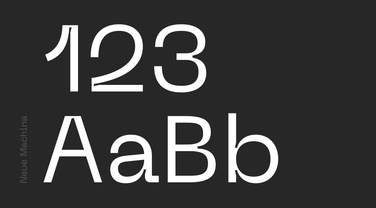 Neue Machina Type Specimen