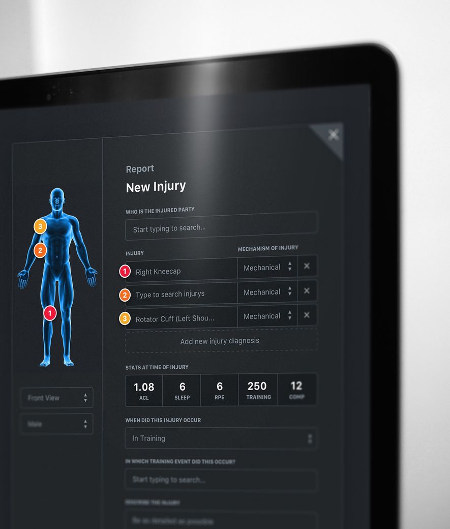 Train My Athlete Web App Report Injury